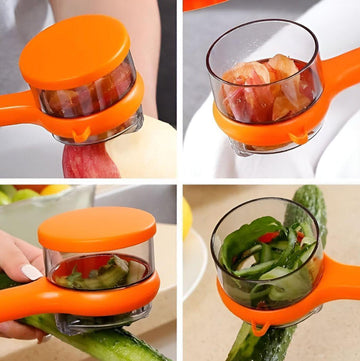 Multi‑Functional Vegetable & Fruit Peeler | With Integrated Storage Container | Easy Kitchen Tool (Random Colour)
