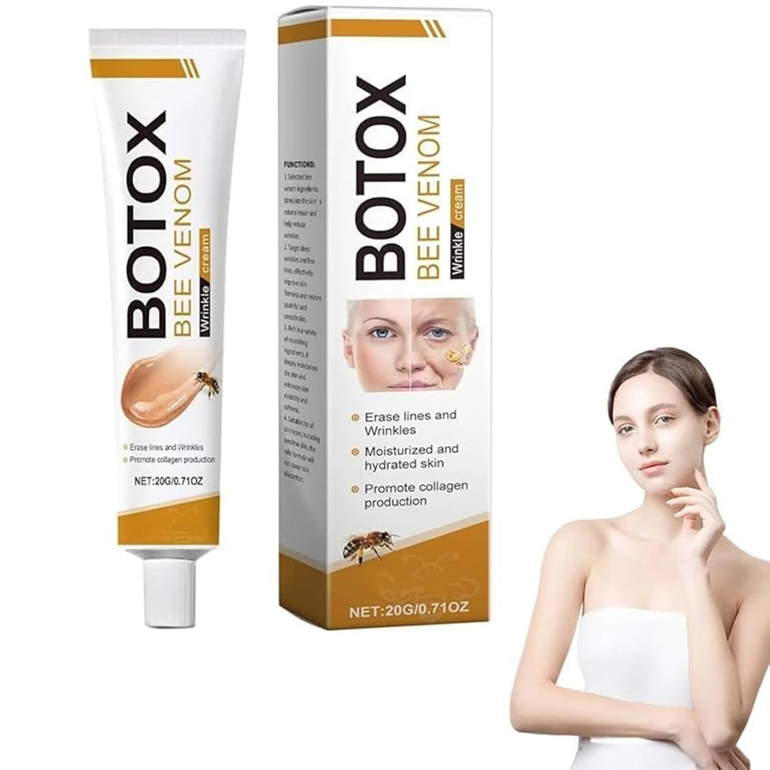 Botox Bee Venom Wrinkle Cream | Anti‑Aging Moisturizer | Collagen Boost | Reduce Wrinkles  & Fine Lines 20gm
