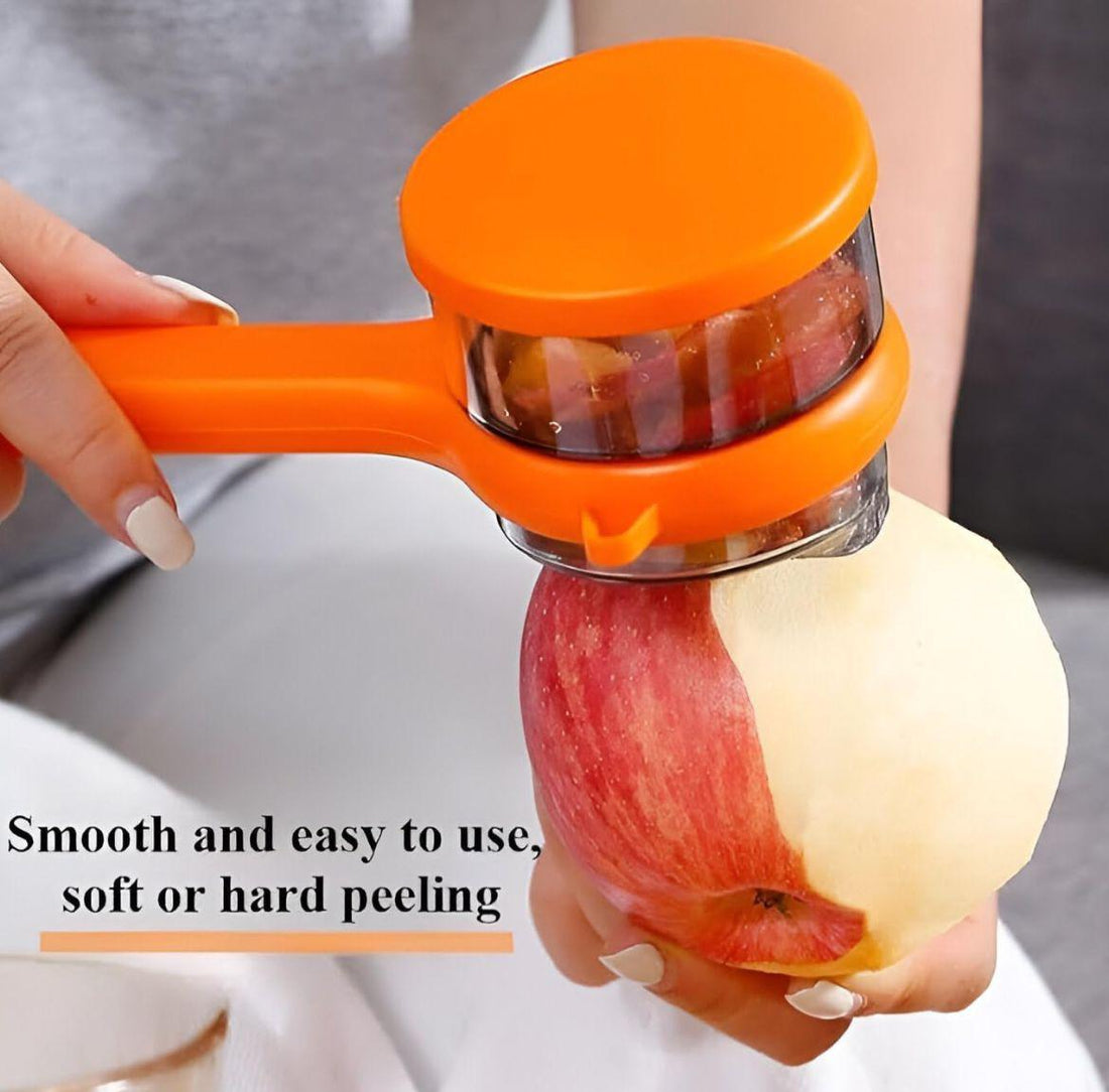 Multi‑Functional Vegetable & Fruit Peeler | With Integrated Storage Container | Easy Kitchen Tool (Random Colour)