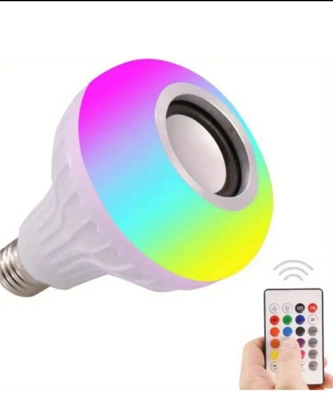 Smart E27 LED RGB White 12W Wireless Bluetooth Speaker Bulb Lamp Colorful Changing Light Remote and App Control